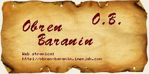 Obren Baranin vizit kartica